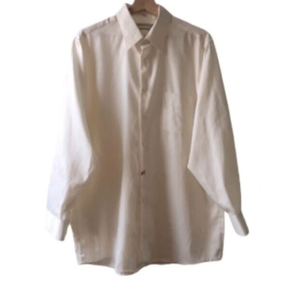 Vintage Geoffrey Beene white 16.5 Wrinkle free regular fit button down shirt - Picture 1 of 1